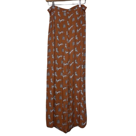 Forever 21 Pants - FOREVER 21 | Women's Rust Tiger Print Cutout Hip Wide Leg Pants | Size L